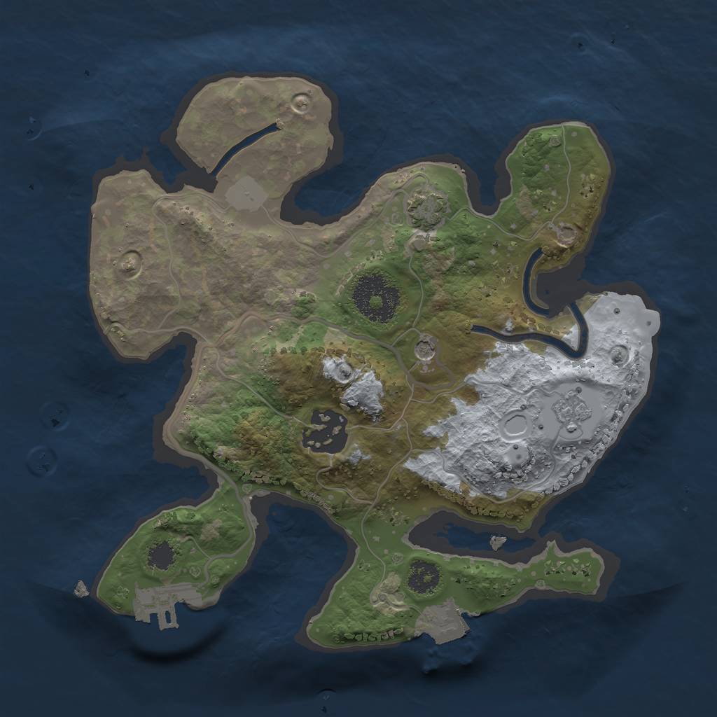 Rust Map: Procedural Map, Size: 2300, Seed: 1810553033, 8 Monuments