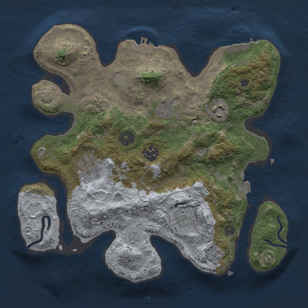 Rust Map: Procedural Map, Size: 3000, Seed: 898403228, 14 Monuments