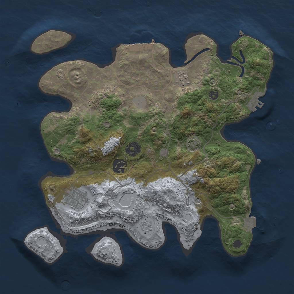 Rust Map: Procedural Map, Size: 3000, Seed: 142356628, 11 Monuments