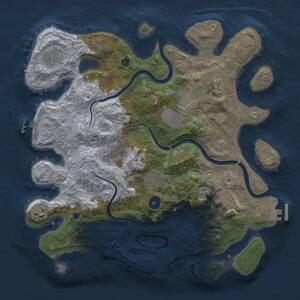 Thumbnail Rust Map: Procedural Map, Size: 3600, Seed: 12701, 14 Monuments