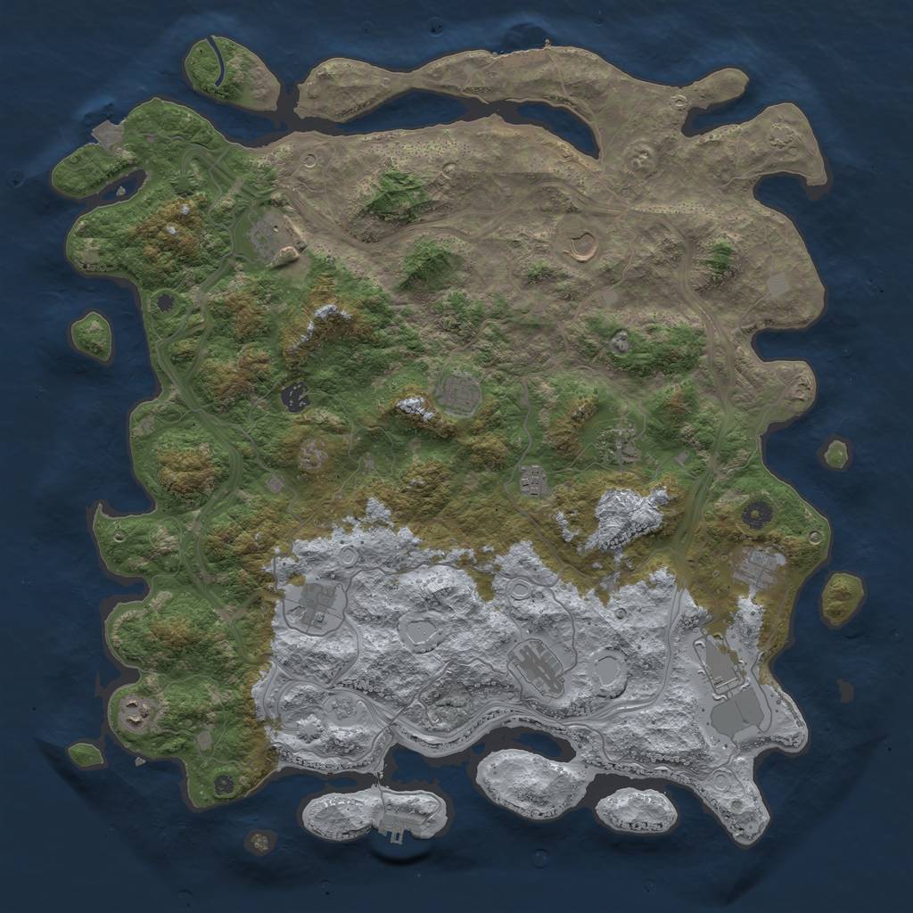 Rust Map: Procedural Map, Size: 4700, Seed: 1879031310, 19 Monuments