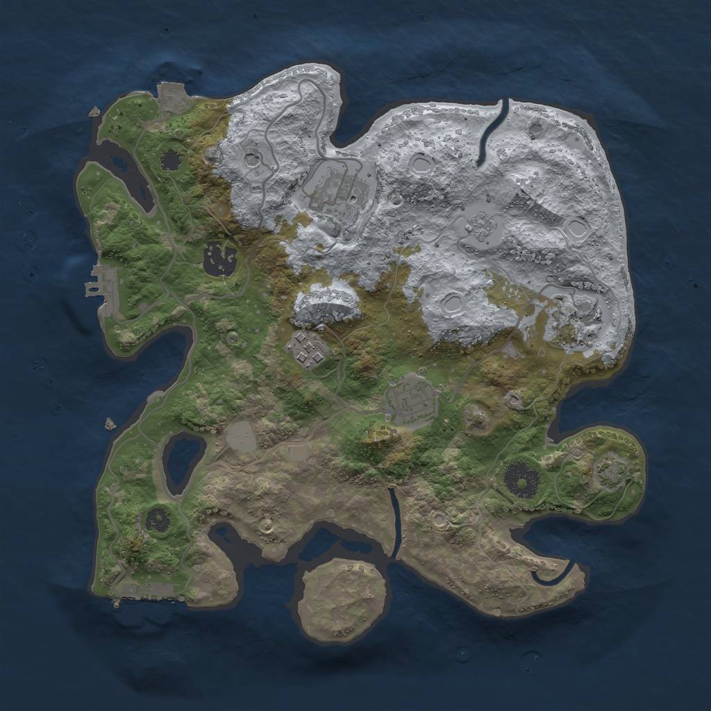 Rust Map: Procedural Map, Size: 3000, Seed: 7000, 13 Monuments
