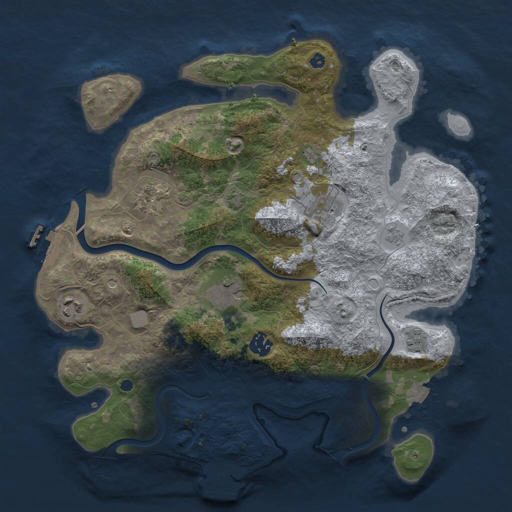 Rust Map: Procedural Map, Size: 3400, Seed: 662062998, 12 Monuments
