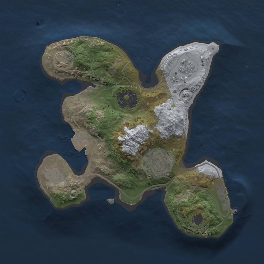 Rust Map: Procedural Map, Size: 2000, Seed: 158728210, 7 Monuments