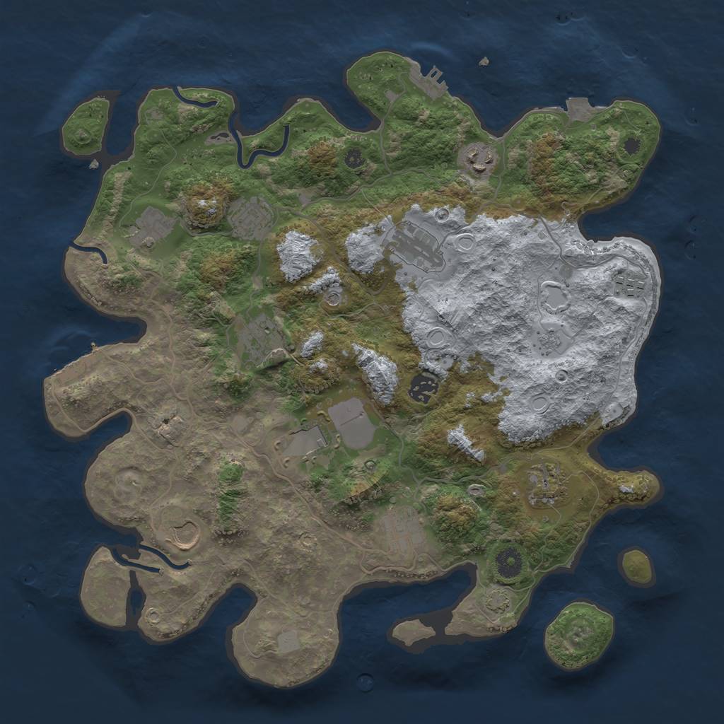 Rust Map: Procedural Map, Size: 3800, Seed: 472645620, 19 Monuments
