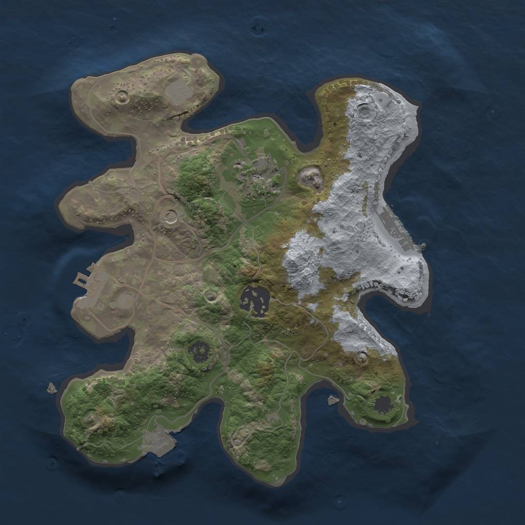 Rust Map: Procedural Map, Size: 2500, Seed: 2011534060, 8 Monuments