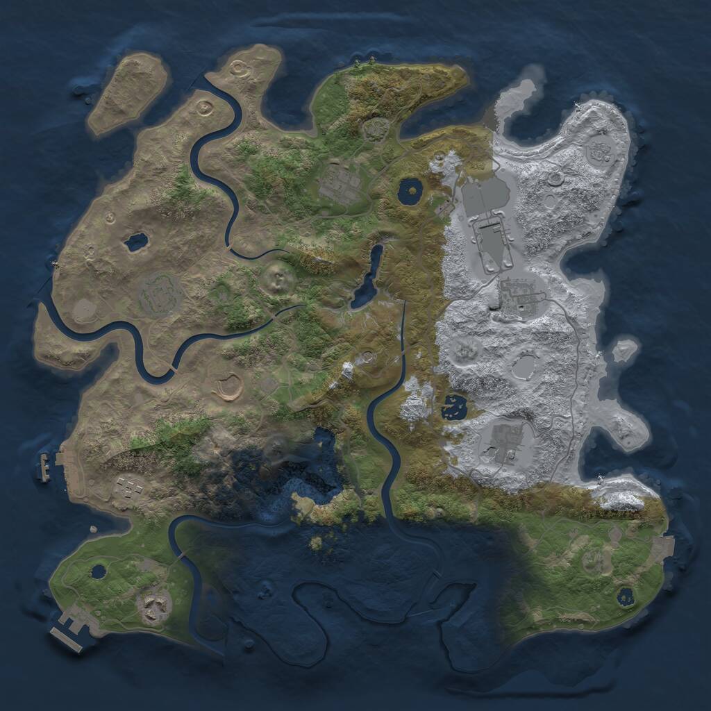 Rust Map: Procedural Map, Size: 4000, Seed: 215154, 15 Monuments