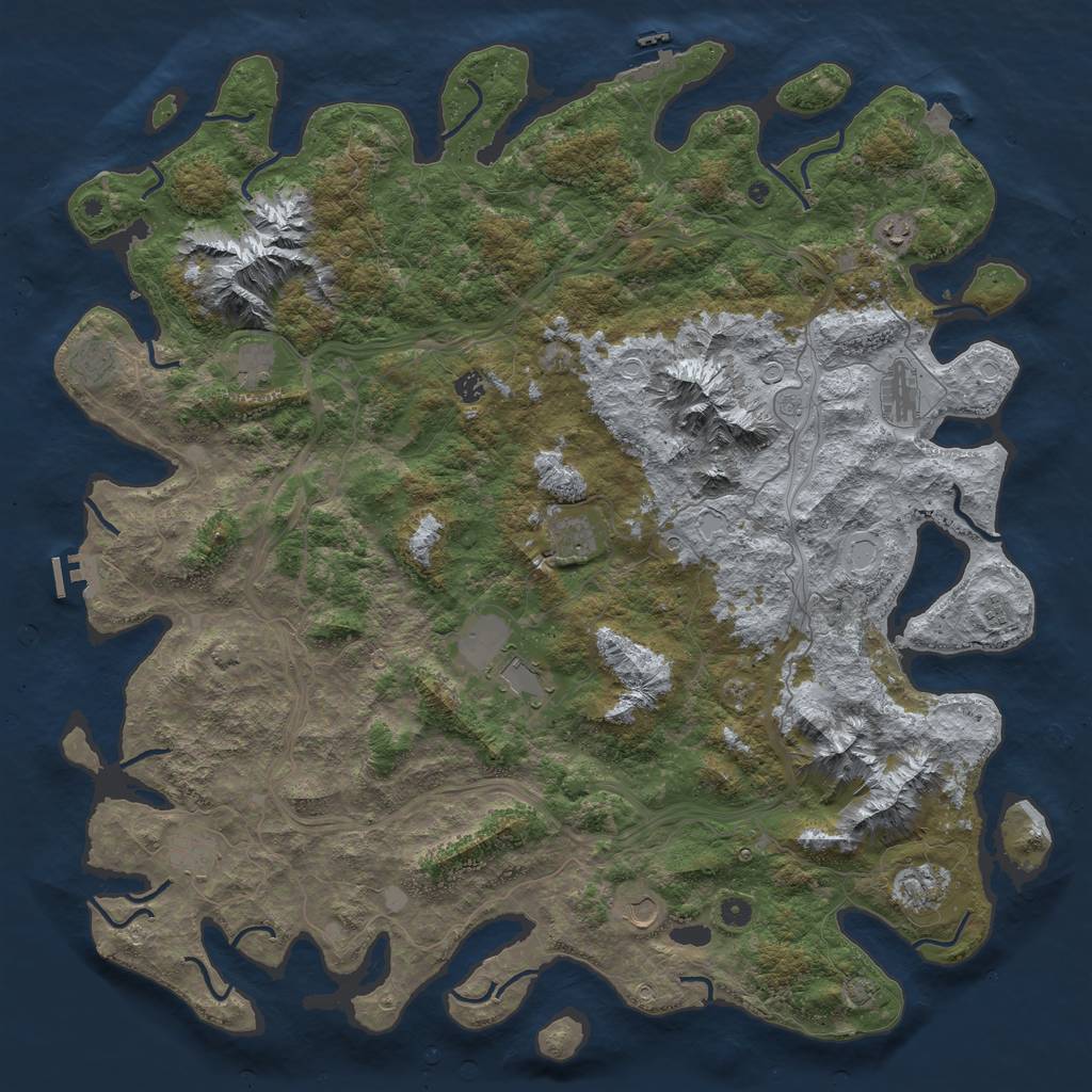 Rust Map: Procedural Map, Size: 5400, Seed: 417961789, 19 Monuments