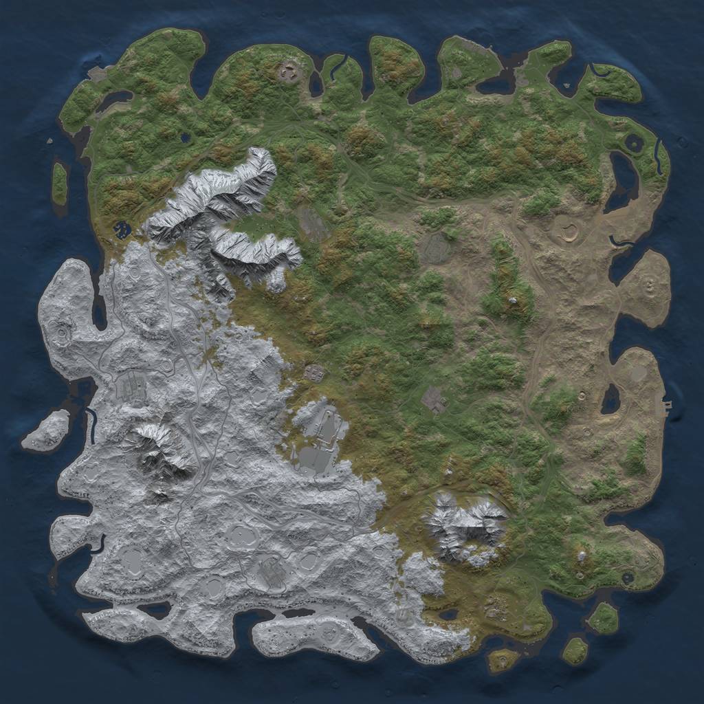 Rust Map: Procedural Map, Size: 6000, Seed: 251417425, 19 Monuments