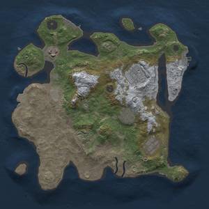 Thumbnail Rust Map: Procedural Map, Size: 3000, Seed: 642514104, 12 Monuments