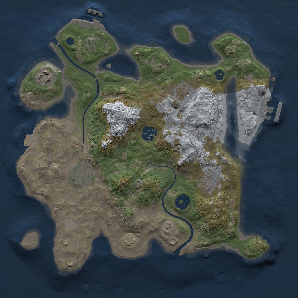 Rust Map: Procedural Map, Size: 3000, Seed: 642514104, 10 Monuments
