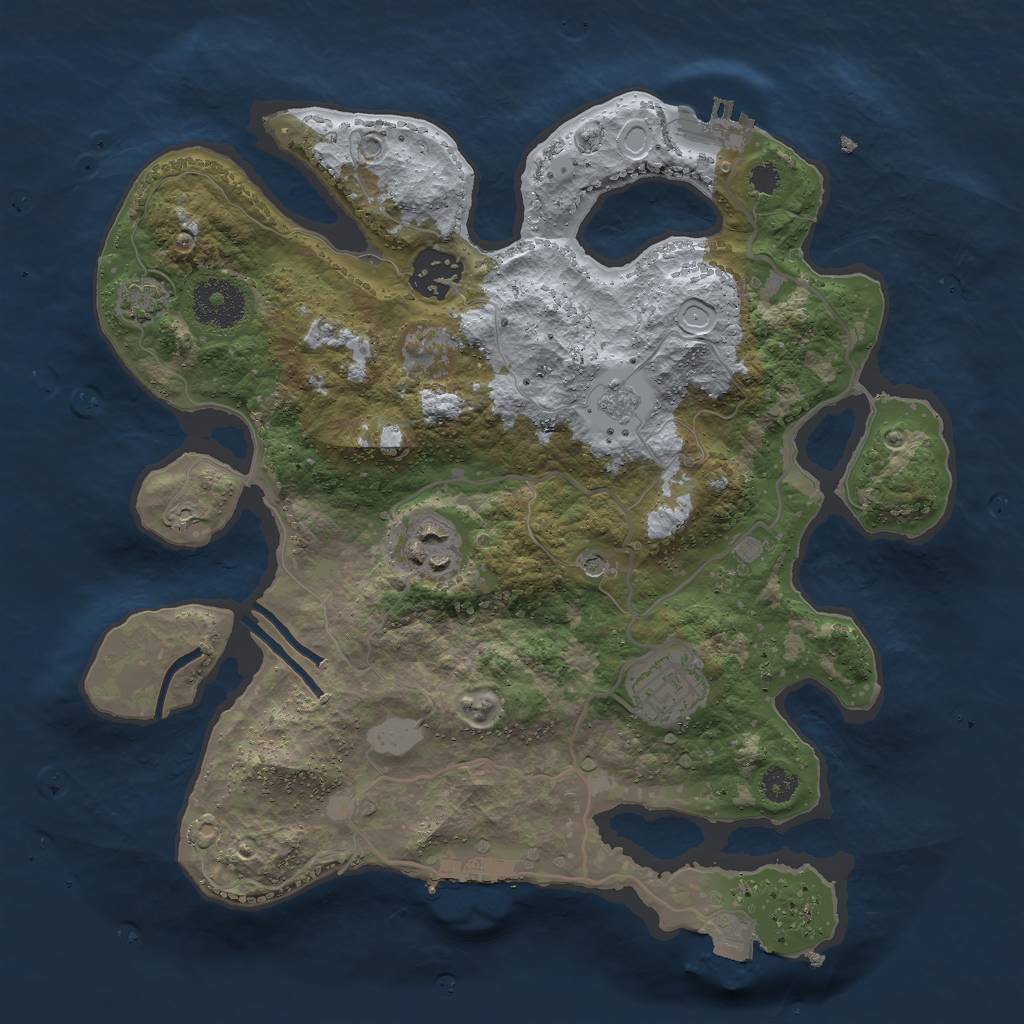 Rust Map: Procedural Map, Size: 3000, Seed: 495121431, 11 Monuments