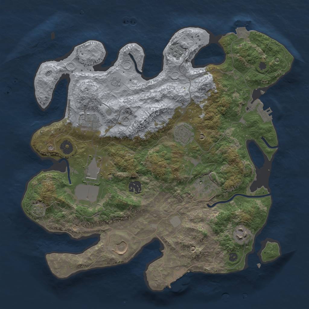 Rust Map: Procedural Map, Size: 3500, Seed: 274041481, 16 Monuments