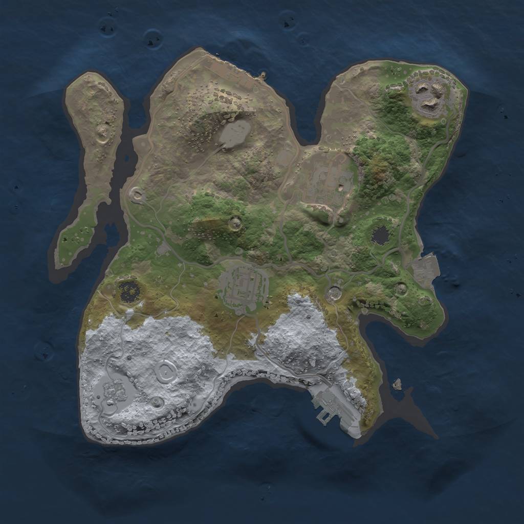 Rust Map: Procedural Map, Size: 2500, Seed: 866268140, 10 Monuments