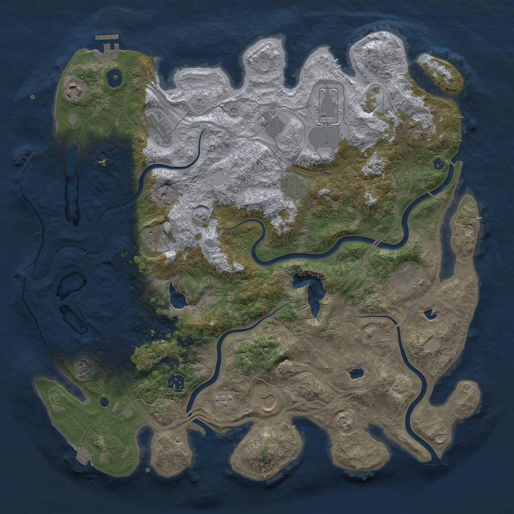 Rust Map: Procedural Map, Size: 4500, Seed: 660192792, 17 Monuments