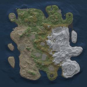 Thumbnail Rust Map: Procedural Map, Size: 3500, Seed: 1262379213, 18 Monuments