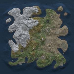 Thumbnail Rust Map: Procedural Map, Size: 3450, Seed: 612351, 14 Monuments