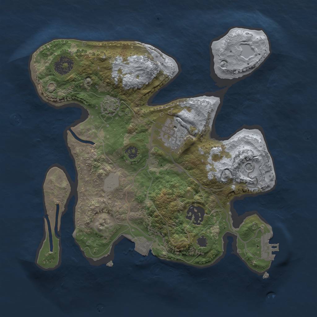 Rust Map: Procedural Map, Size: 2500, Seed: 55602248, 8 Monuments