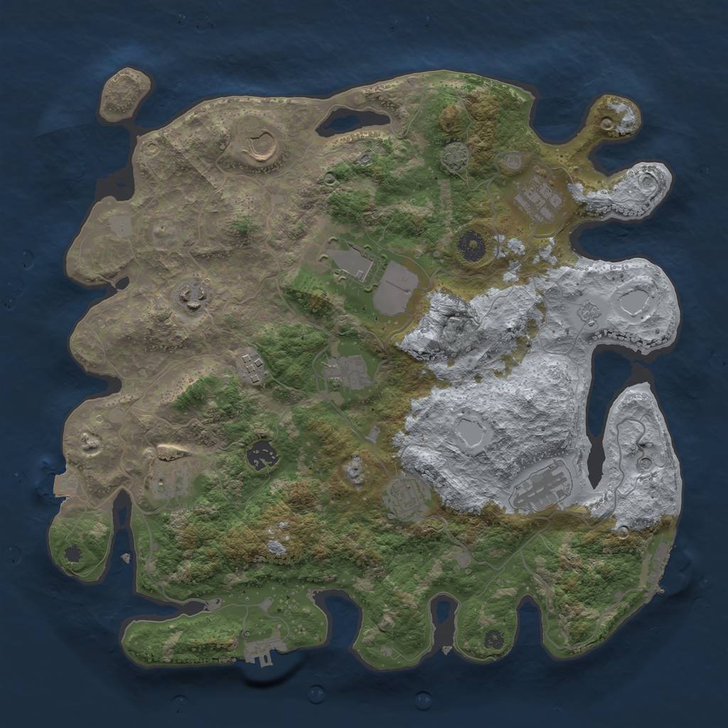 Rust Map: Procedural Map, Size: 3750, Seed: 126780547, 18 Monuments
