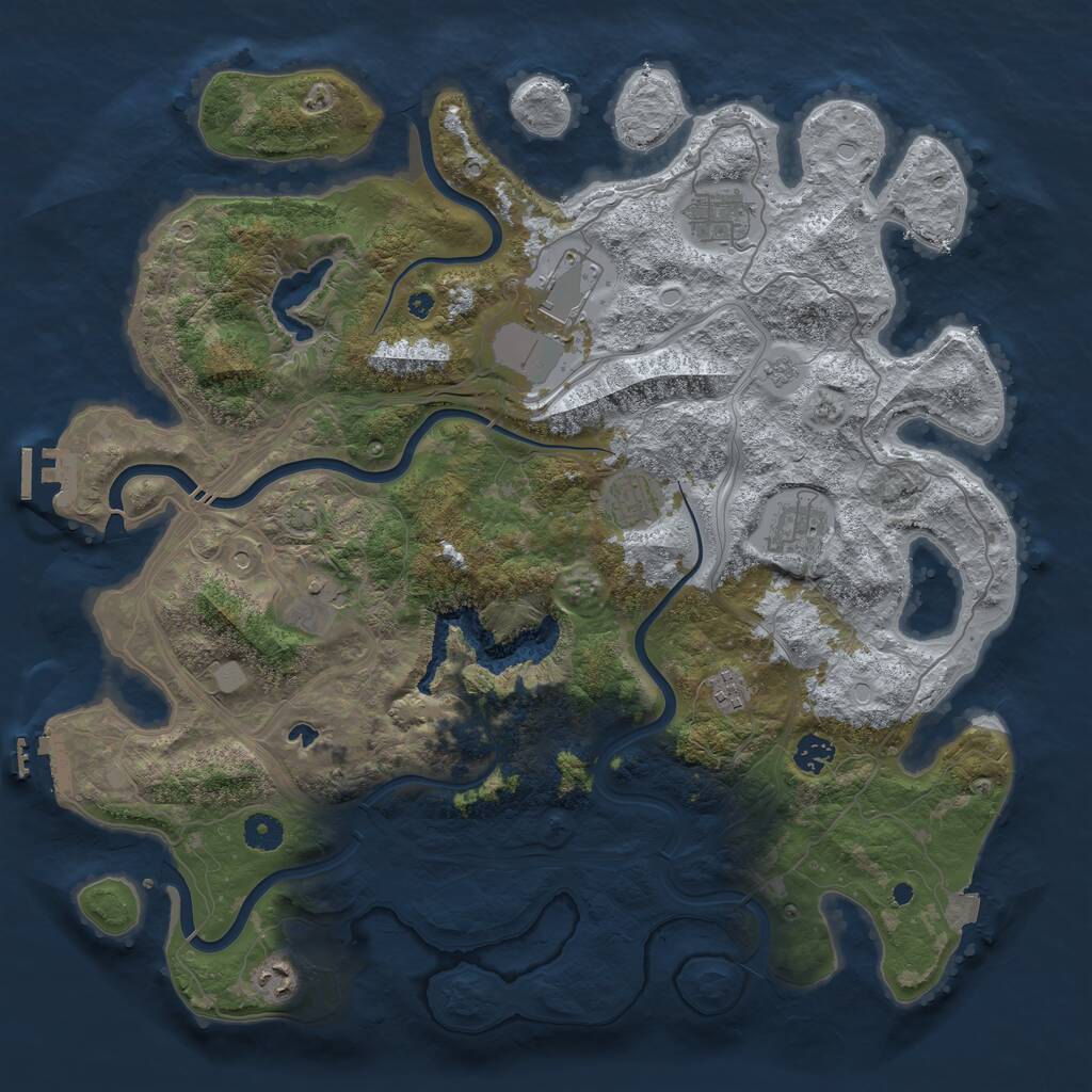 Rust Map: Procedural Map, Size: 4250, Seed: 1664, 14 Monuments