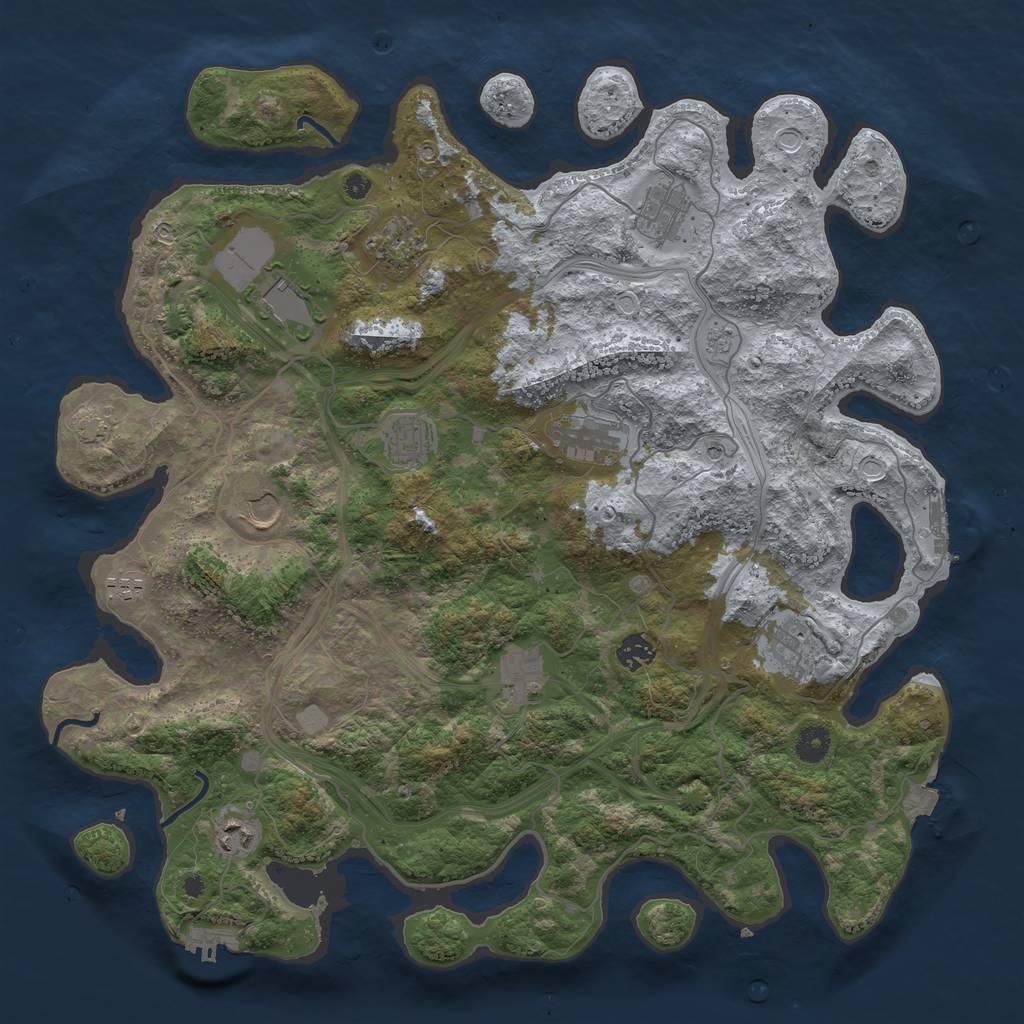 Rust Map: Procedural Map, Size: 4250, Seed: 1664, 19 Monuments