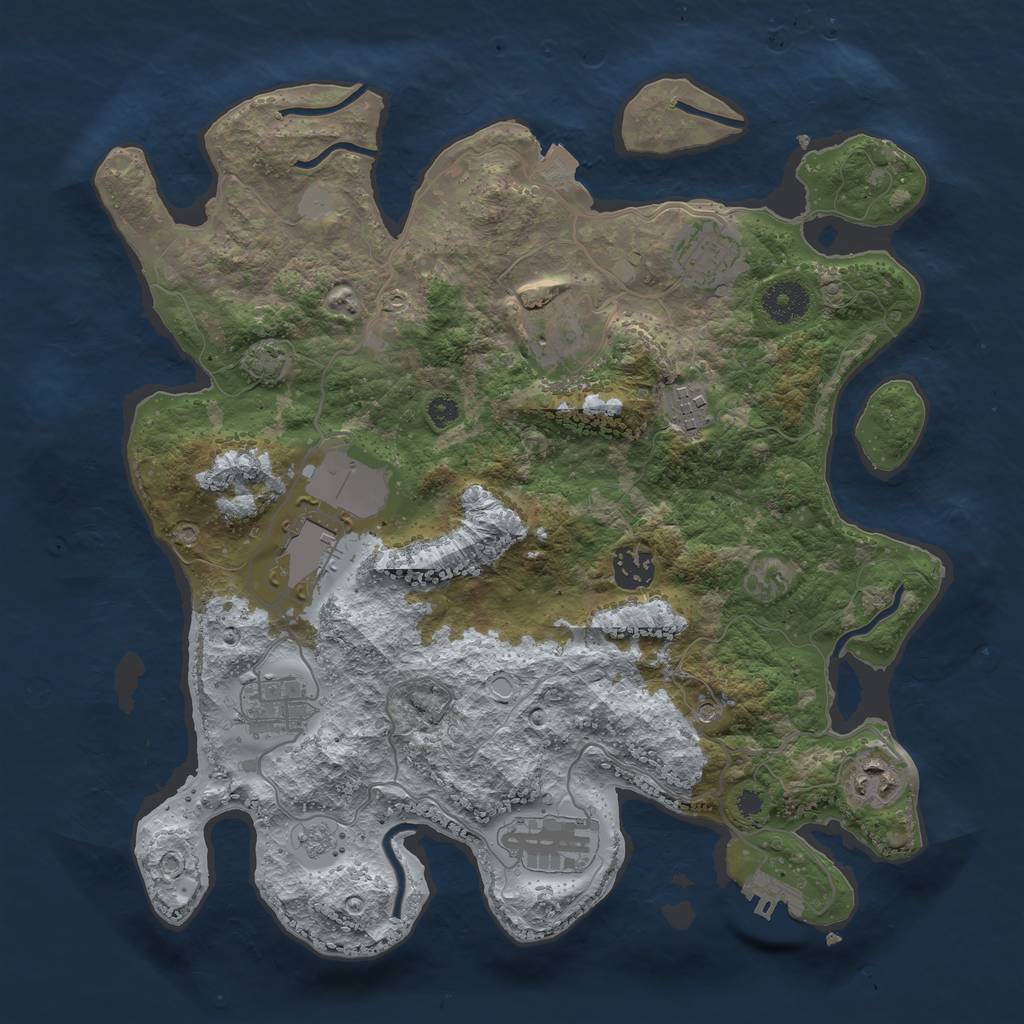 Rust Map: Procedural Map, Size: 3500, Seed: 192584381, 15 Monuments