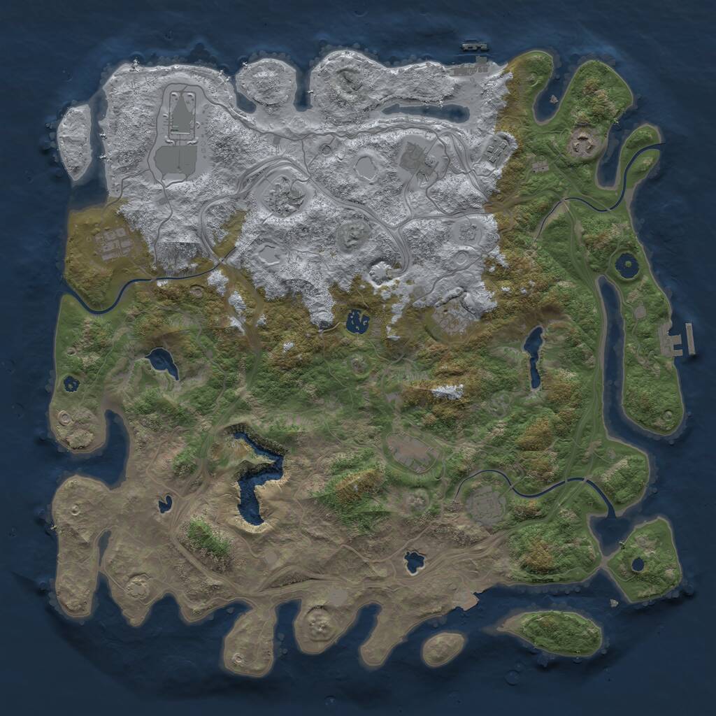 Rust Map: Procedural Map, Size: 4550, Seed: 54834859, 16 Monuments