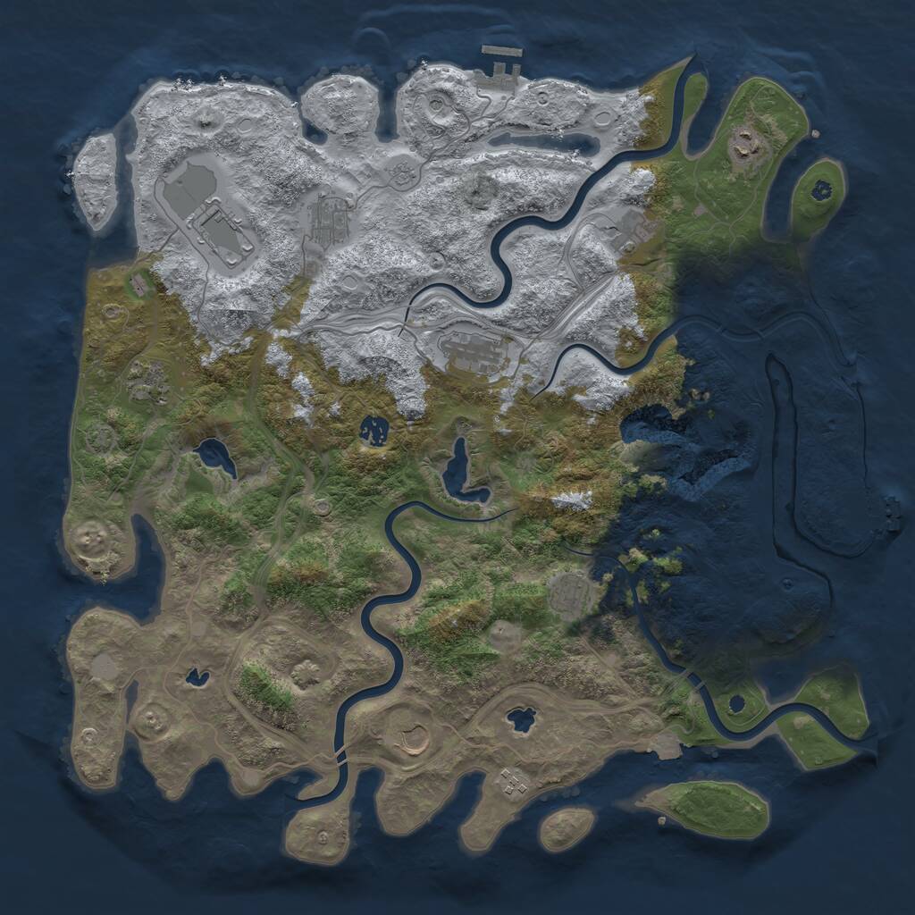 Rust Map: Procedural Map, Size: 4550, Seed: 54834859, 16 Monuments