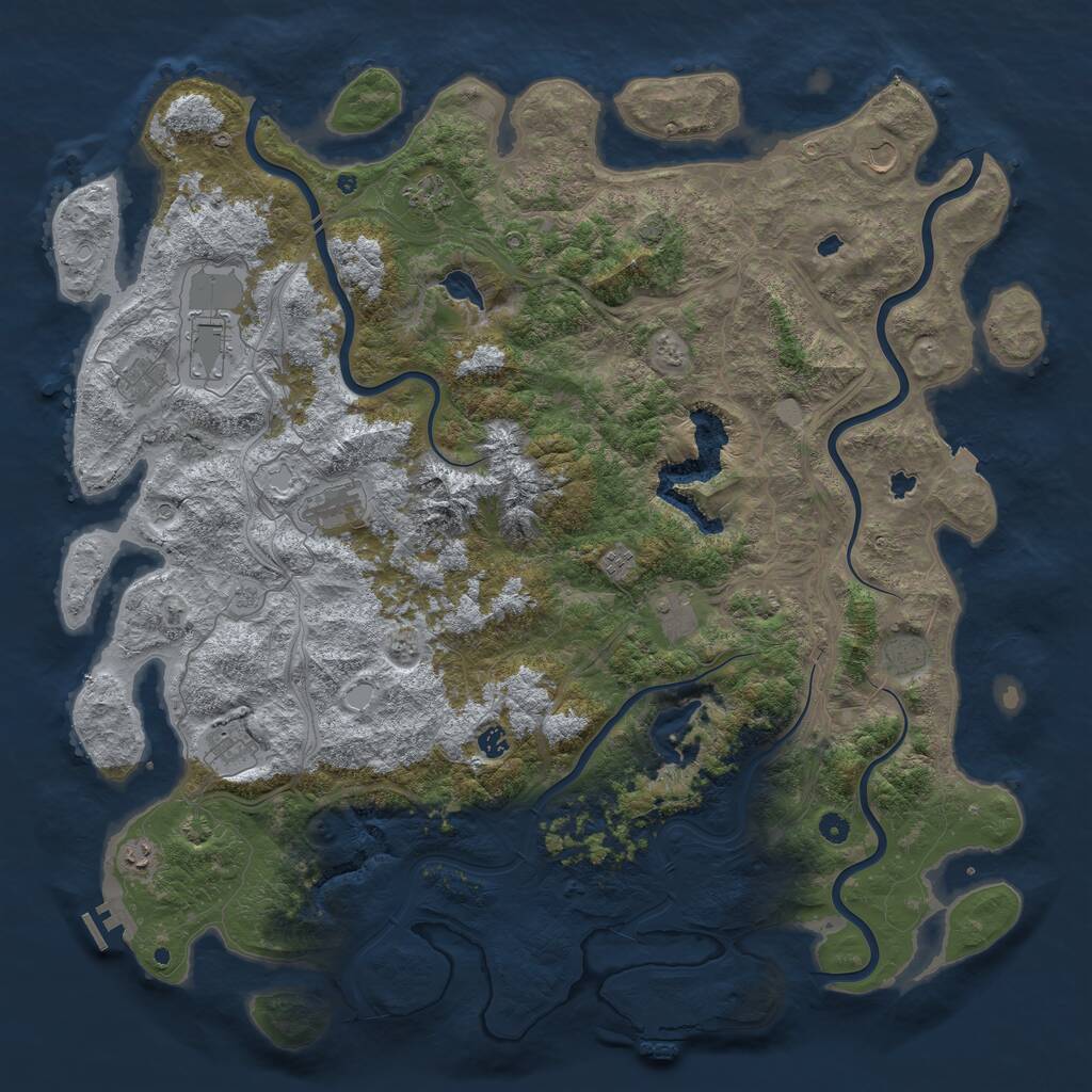 Rust Map: Procedural Map, Size: 5400, Seed: 981645908, 17 Monuments