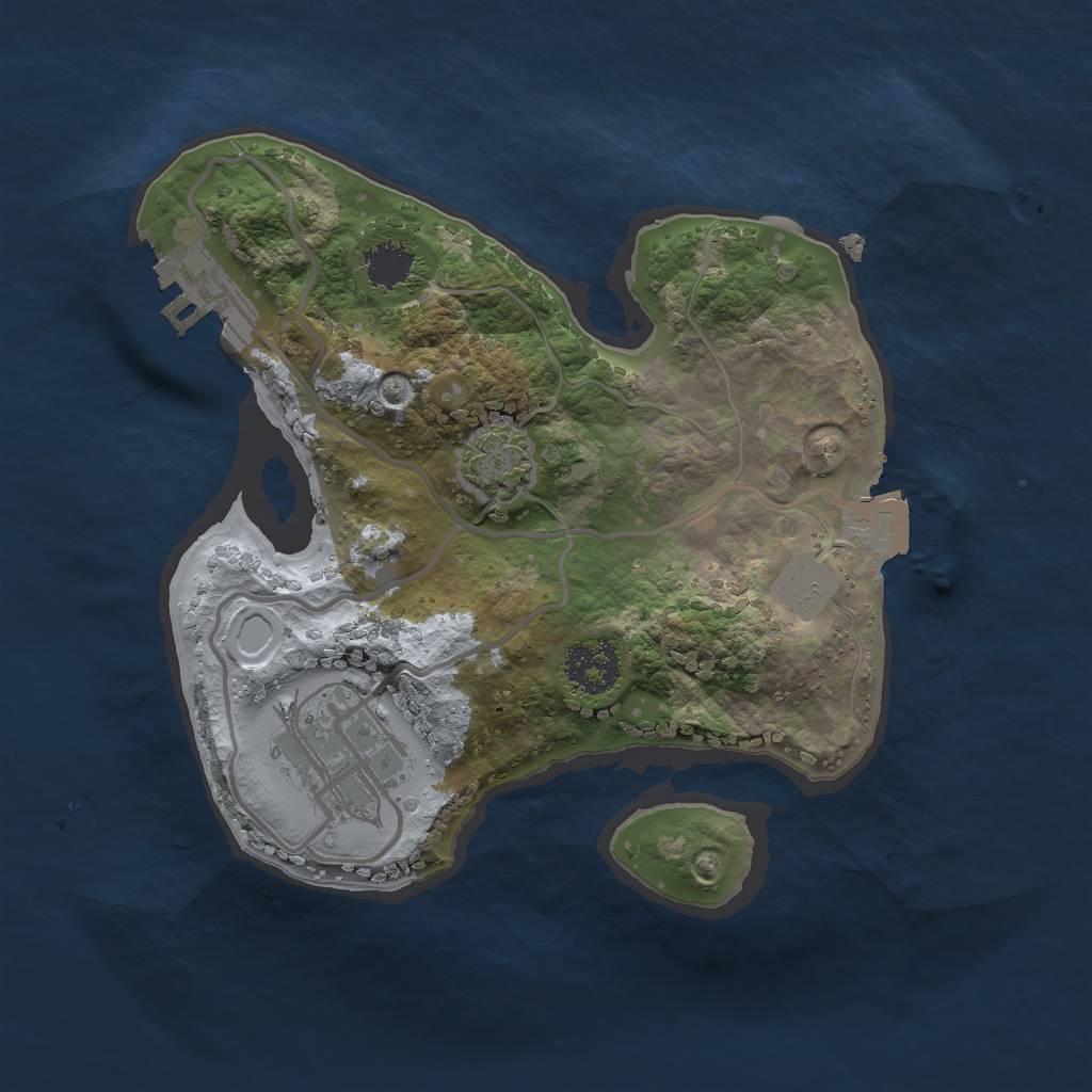 Rust Map: Procedural Map, Size: 2000, Seed: 863600731, 6 Monuments