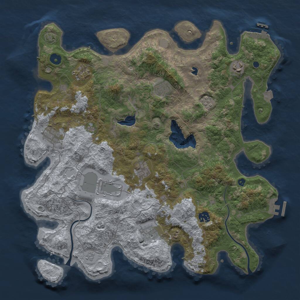 Rust Map: Procedural Map, Size: 4000, Seed: 83994217, 15 Monuments