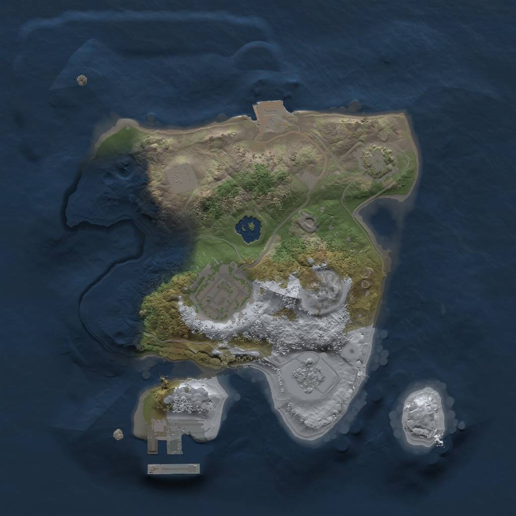 Rust Map: Procedural Map, Size: 2000, Seed: 1190273497, 5 Monuments