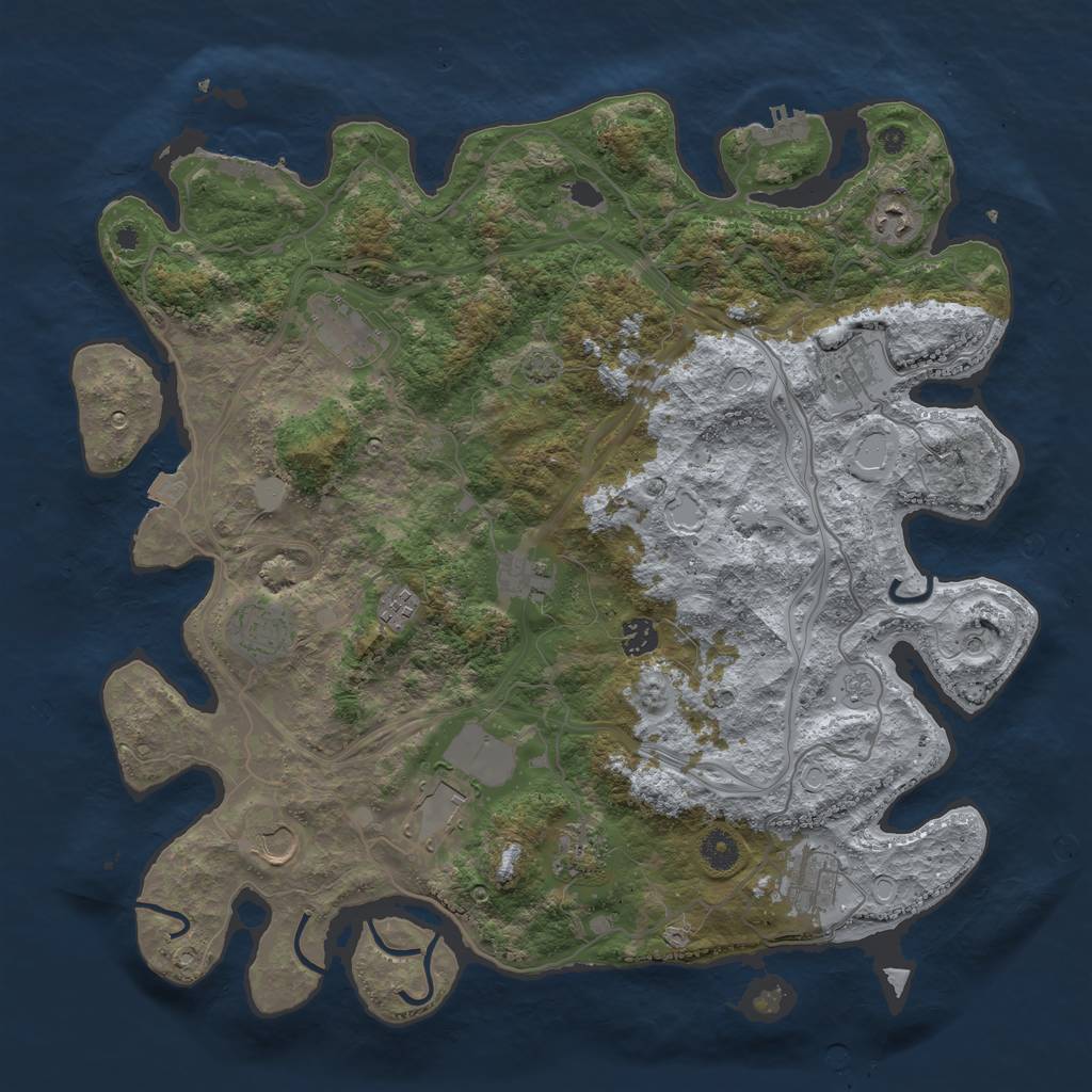 Rust Map: Procedural Map, Size: 4250, Seed: 987706049, 19 Monuments