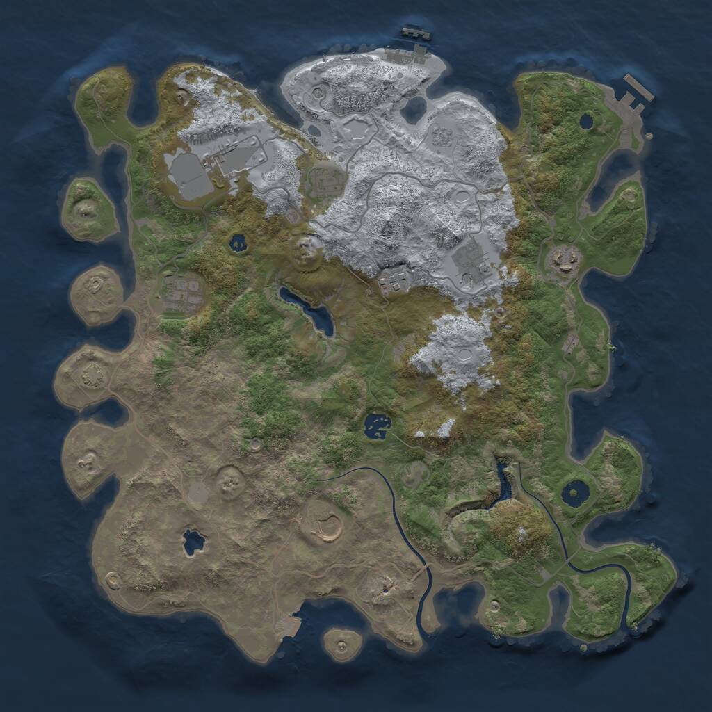 Rust Map: Procedural Map, Size: 4000, Seed: 1683042394, 14 Monuments