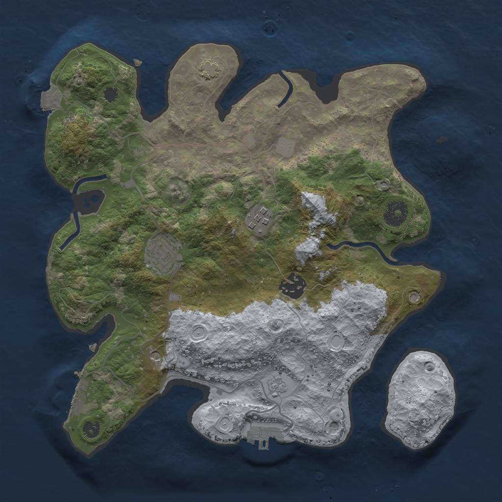 Rust Map: Procedural Map, Size: 3000, Seed: 26493417, 11 Monuments