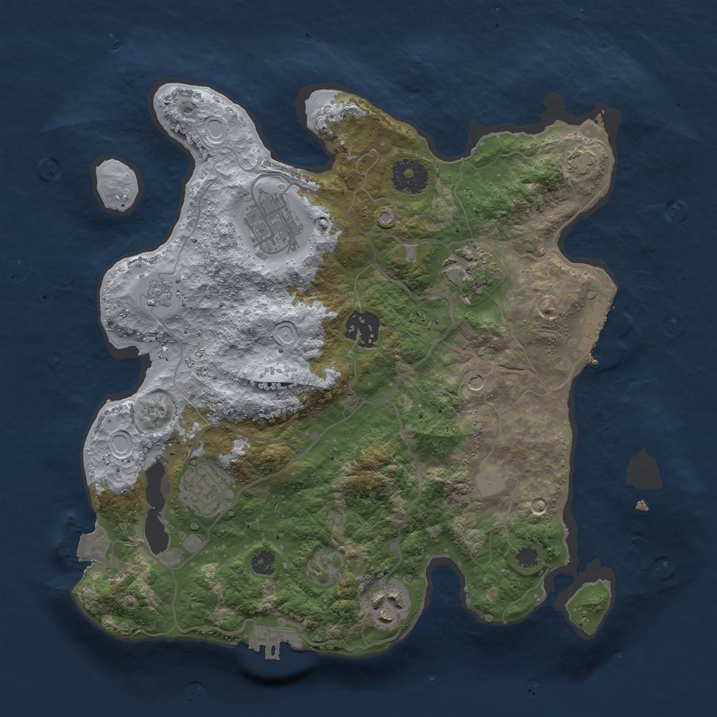 Rust Map: Procedural Map, Size: 3000, Seed: 25681, 13 Monuments