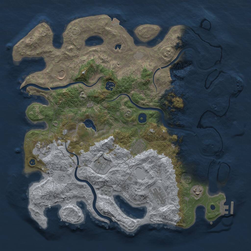 Rust Map: Procedural Map, Size: 4000, Seed: 114645249, 14 Monuments