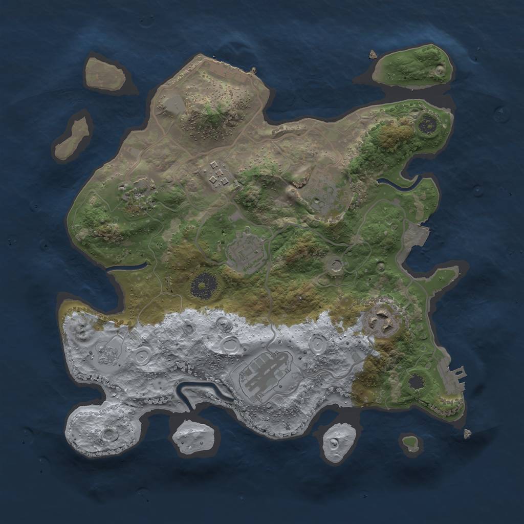 Rust Map: Procedural Map, Size: 3000, Seed: 1215493006, 13 Monuments