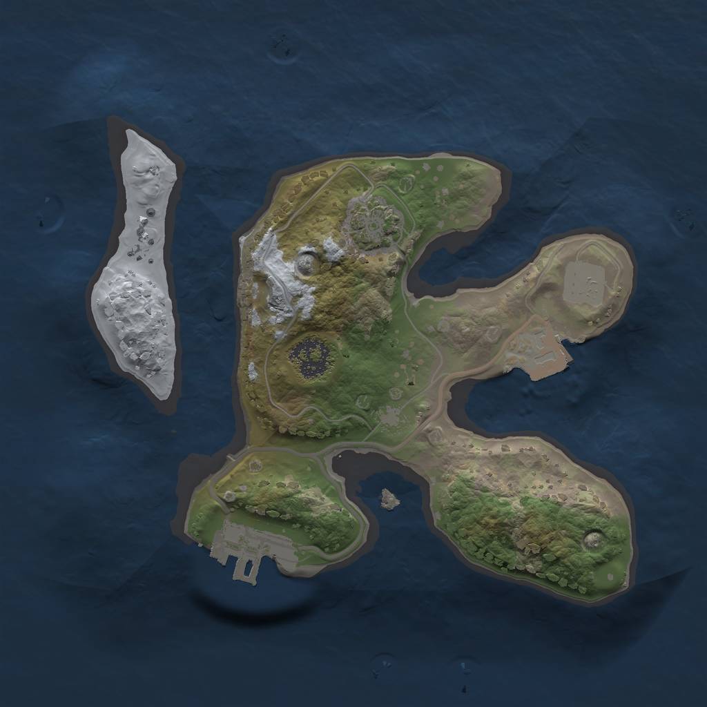 Rust Map: Procedural Map, Size: 1800, Seed: 1575081672, 5 Monuments