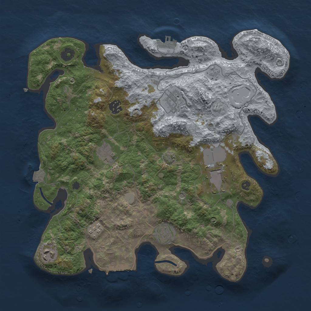 Rust Map: Procedural Map, Size: 3500, Seed: 1121177151, 15 Monuments