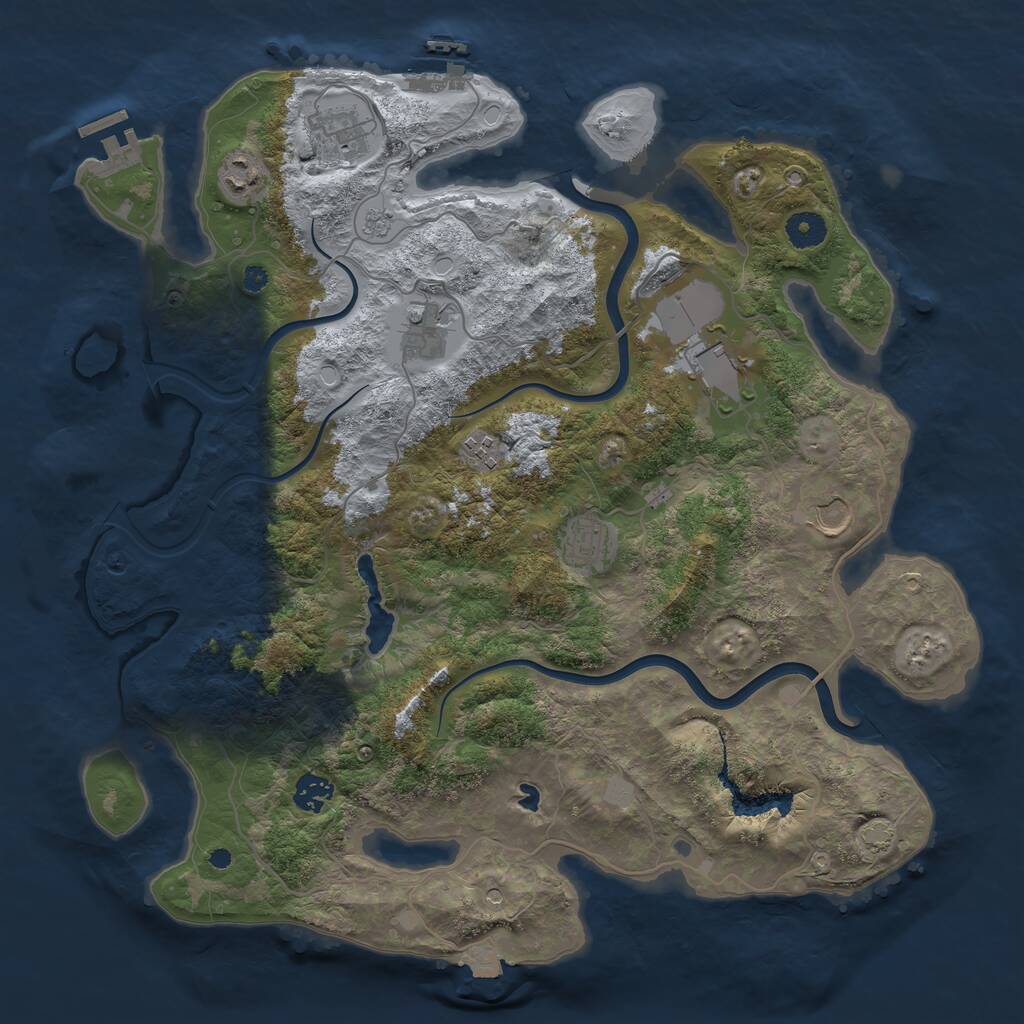 Rust Map: Procedural Map, Size: 4000, Seed: 8768764, 14 Monuments