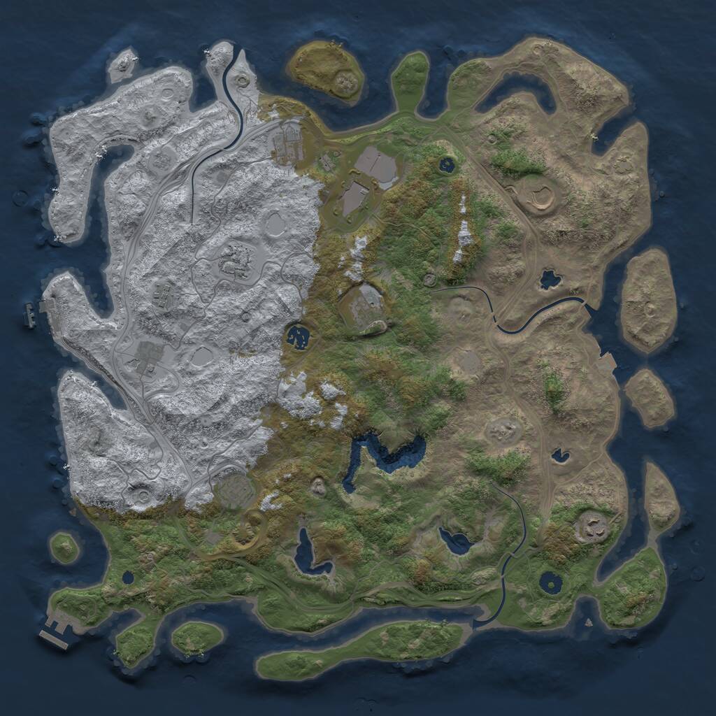 Rust Map: Procedural Map, Size: 4700, Seed: 53499635, 16 Monuments