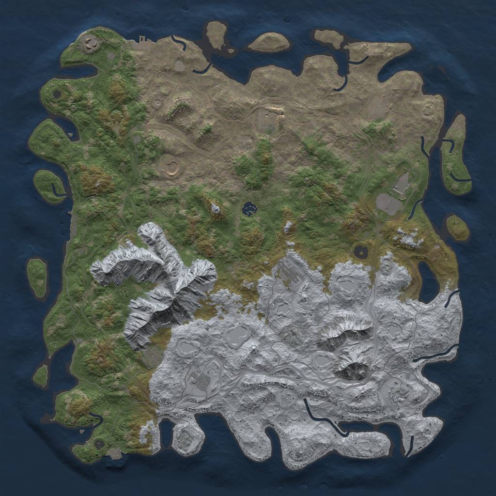Rust Map: Procedural Map, Size: 5300, Seed: 381437658, 19 Monuments