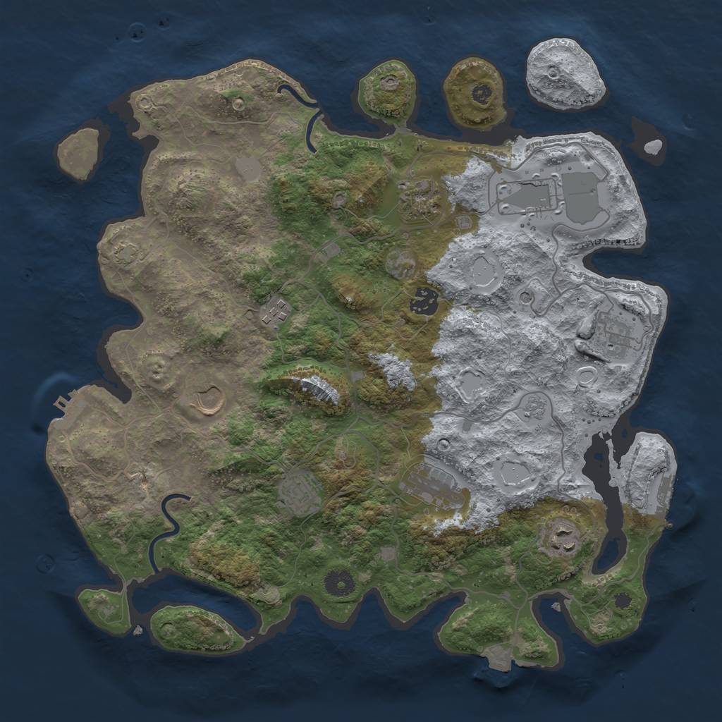 Rust Map: Procedural Map, Size: 3750, Seed: 1926313241, 17 Monuments