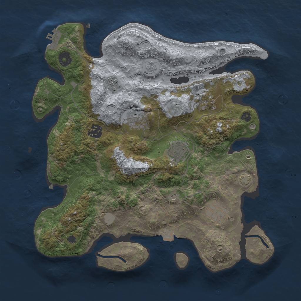 Rust Map: Procedural Map, Size: 3200, Seed: 14526320, 13 Monuments
