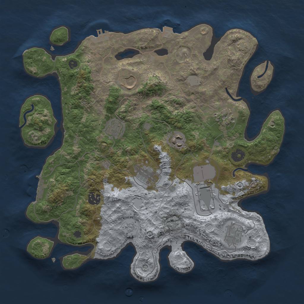 Rust Map: Procedural Map, Size: 3500, Seed: 1591858960, 16 Monuments