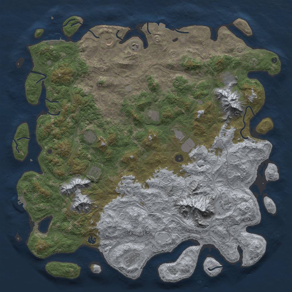 Rust Map: Procedural Map, Size: 5400, Seed: 829547469, 19 Monuments
