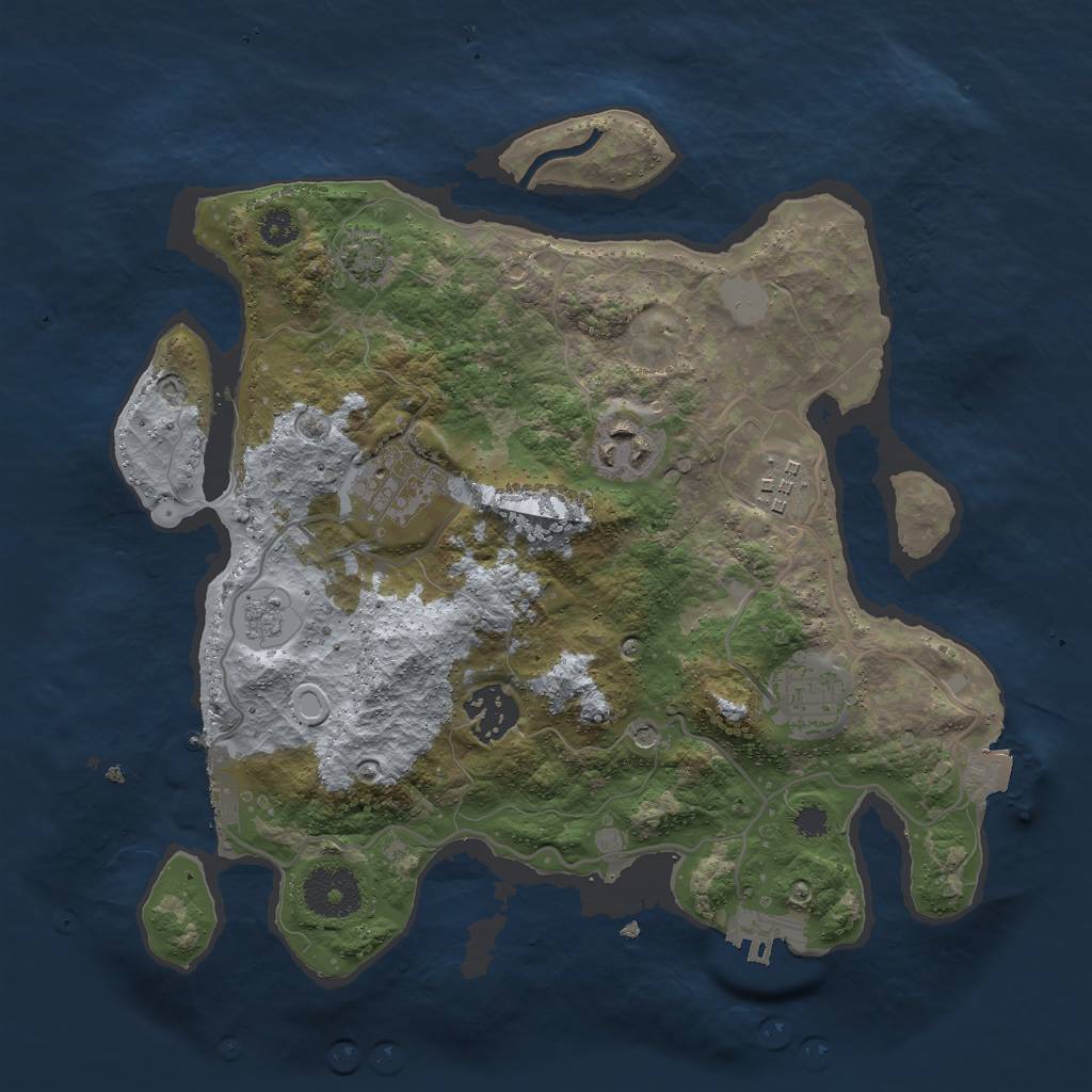 Rust Map: Procedural Map, Size: 3000, Seed: 997732932, 13 Monuments