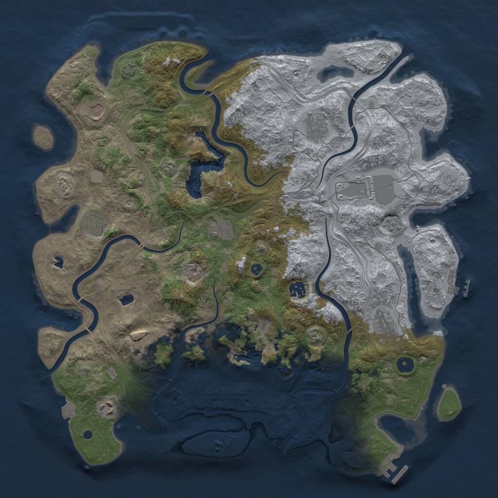 Rust Map: Procedural Map, Size: 4500, Seed: 7588432, 16 Monuments