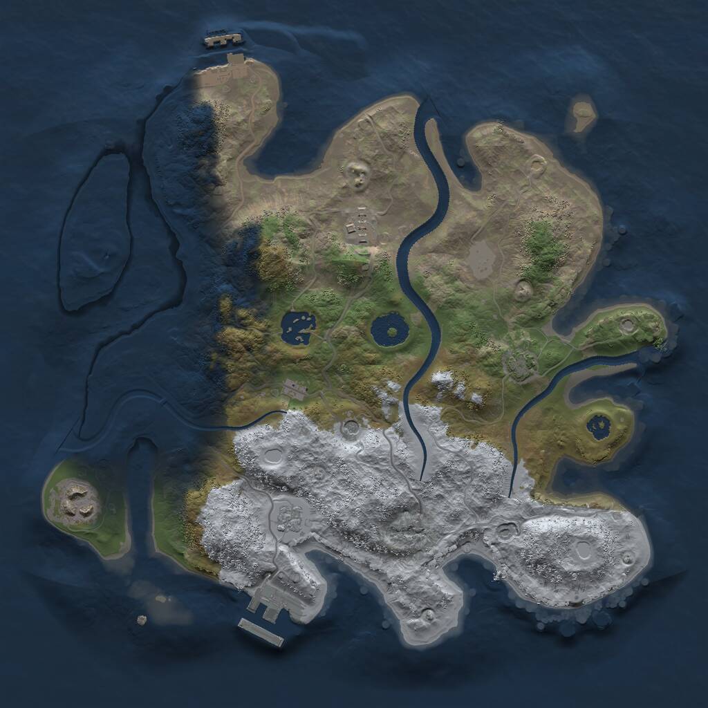 Rust Map: Procedural Map, Size: 3000, Seed: 226552163, 9 Monuments